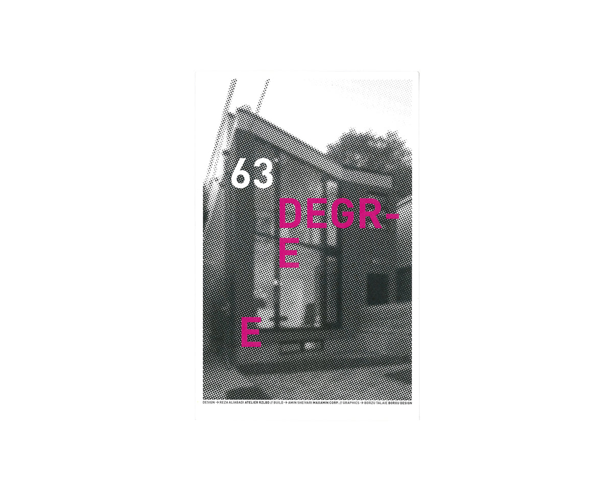 Atelier RZLBD postcard invitation for the 63 Degree House opening reception from 2009-07-12