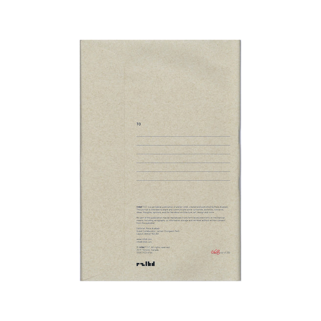 Back of RZLBD Post Vol. 11 No. 1 Envelope, letter and Booklet